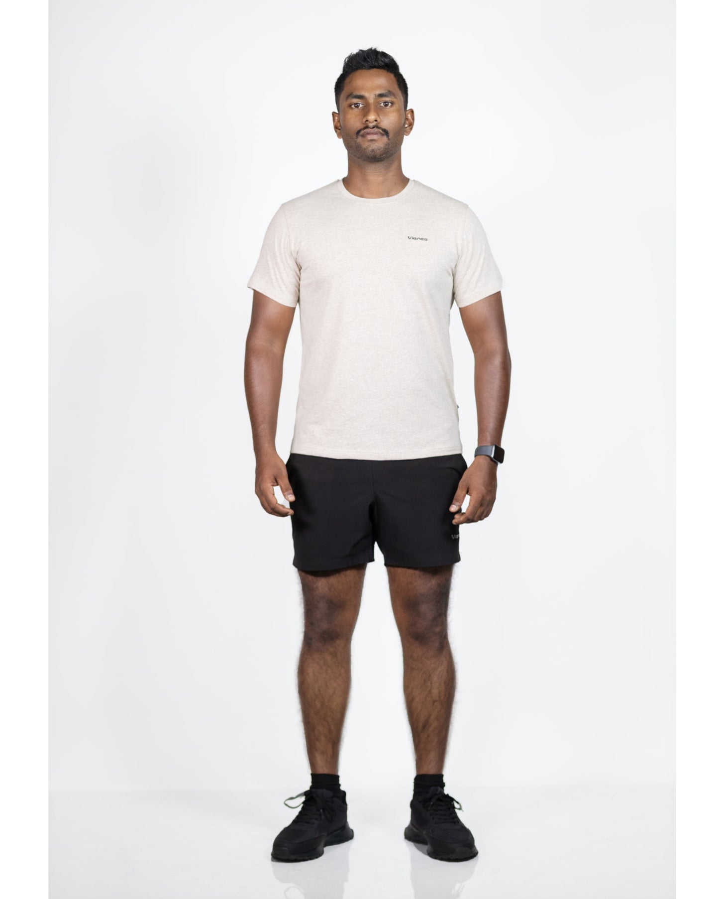 Mens Short Sleeve Beige